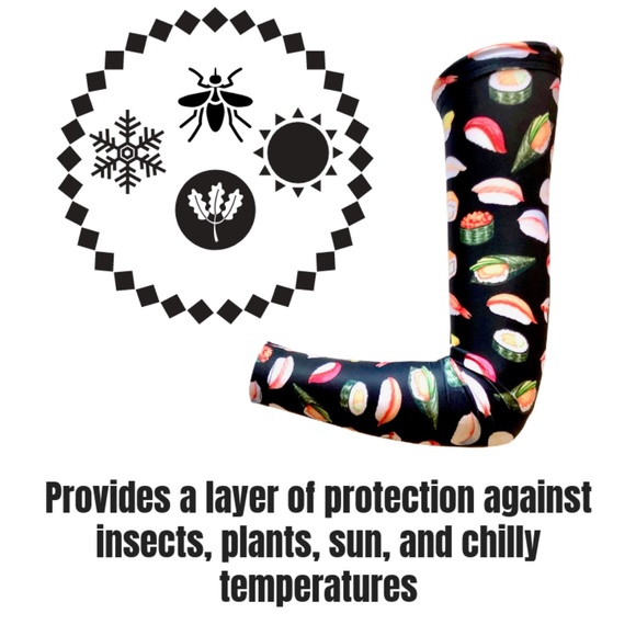 Sushi Printed Arm Sleeves /Arm Warmers /Sun Sleeve - Picture 7 of 9